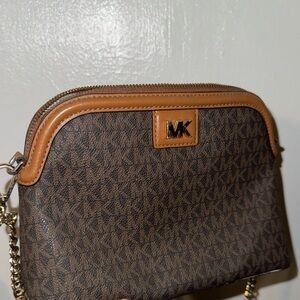 Michael Kors Signature Brown and Tan Crossbody